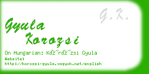 gyula korozsi business card